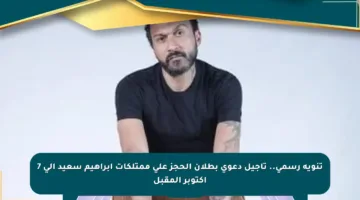 تنويه رسمي.. تأجيل دعوى بطلان الحجز على ممتلكات إبراهيم سعيد إلى 7 أكتوبر المقبل